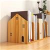 AUSHOPLAH Scaffale organizer da scrivania, fermalibri, libreria da scrivania, libreria in legno 39A (legno)