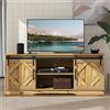 MAMAINI Mensole regolabili per soggiorno, grande mobile TV, con 2 classiche ante scorrevoli, stile rustico, design moderno, 150 x 40 x 60 cm, marrone vintage