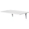HOMCOM Tavolino a Muro Pieghevole Salvaspazio in MDF e Telaio in Metallo, per Cucina Salotto, Bianco, 60x40x20cm