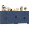 HOCSOK Credenza Cucina, 180 cm Madia Cucina, 2 Cassetti 6 Ante, 180×87×34 cm