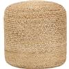 vidaXL Pouf Lavorato a Mano Stile Rustico Country Decorativo Riempimento Gommapiuma Confortevole Ottomana Poggiapiedi Seduta Seggiola Puff in Juta