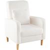 RELAX4LIFE Poltrona Moderna, Sedia da Salotto Imbottita con Cuscino Lombare, Gambe in Legno, Poltrona a Orecchini per Lettura, per Soggiorno, Camera da Letto, Ufficio, 69 x 76 x 92 cm