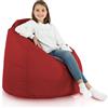 Italpouf Poltrona Sacco XL, Interno ed Esterno, Adulti e Bambini, Riempimento Perle Polistirolo, Sfoderabile, Impermeabile, Bordeaux, 115x90 cm