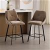chairus 2 PZ Sgabelli da Bar in Tessuto Sgabelli Cucina Moderni, Cachi