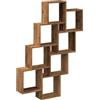 vidaXL Mensola a Muro a Cubo Antico 90x15x119,5 cm Legno Multistrato, mensola a muro, scaffale a parete, scaffale pensile, scaffale a muro