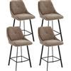 chairus 4 PZ Sgabelli da Bar in Tessuto Sgabelli Cucina Moderni, Cachi