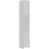 vidaXL Armadio da Bagno Dispensa Mobile Scaffale Scaffalatura Armadietto Mobiletto Arredo Pensile Arredamento Madia Bianco 30x30x183,5cm Truciolato