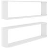 vidaXL Mensole Parete a Cubo 2 pz Bianco 100x15x30 cm in Multistrato