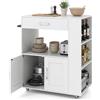 GIANTEX Credenza da Cucina su Ruote, Isola Mobile, Carrello da Servizio con Cassetto e 3 Ripiani, 2 Colori, 75x46x89 cm (Bianco Pieno)