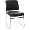 HJH Office 706770 Sedia visitatore TONSO V Ecopelle Nero Sedia conferenza Poltrona imbottita con base a slitta