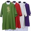 Holyart Dalmatica Ricamata Poliestere spighe Croce, Rosso