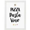 Ritter Mediendesign Quadro da parete creativo creativo con cornice del cavaliere, idea regalo DIN A4 (versione: pizza, pasta Vino, DIN A4)