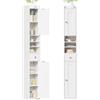 BEWISHOME Mobiletto da Bagno Stretto, Mobile da Bagno Alto,Armadio da contenitore Stretto, Colonna Bagno Alto, per Piccoli Spazi, Moderno,20x20x180 cm, Bianco EYYG07W