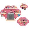 OPERMAXER Tonie - Scaffale a forma di nuvola per 30-35 personaggi, set di 3 scaffali Toniebox e Tonies, per personaggi uditivi, ragazzi e ragazze, ideale per la cameretta dei bambini (rosa)