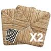 ZStyle Set SEDUTE Paglia MOD 901 37x37 cm Seduta Sedile Ricambio Telaio Fondo per Sedie Impagliate Sedia Pisa+ FELTRINI Omaggio (2 Pezzi)