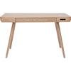 Miliboo Scrivania connessa multimediale con cassetto in legno chiaro massiccio L120 cm CLEVER