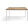 KONTE.DESIGN Tavolo RAVENNA in legno finitura rovere rustico e struttura in metallo bianco 110x68 cm