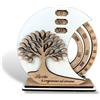 D A N A E FRAGRANZE ITALIANE Calendario Perpetuo Personalizzato in Legno con Albero della Vita, Bomboniera Completa, Battesimo, Comunione, cresima, Matrimonio, Anniversario.12x13 cm