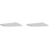 Leisurealeaneag Set di 2 mensole angolari galleggianti, mobili per la casa, per bagno, soggiorno, decorazione per la casa, bianco, 25 cm