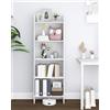 Hzuaneri Libreria, Libreria Scaffale a 5 Ripiani, per Soggiorno Studio Ufficio Camera da Letto, Stile Scandinavo, 24 x 50 x 140 cm, Bianco BC06503X