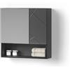 Livinity Specchio contenitore bagno Ronco, Antracite lucido, 54 x 55 cm