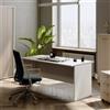 Linea Azzurra Scrivania Ufficio 160 Tavolo da Lavoro per Ufficio e Soggiorno Scrivania Computer Elegante e Facile da Montare H74 cm L160 P80 cm Made in Italy (Olmo)