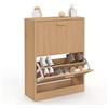 IDMarket - JULIETTE Scarpiera 12 pezzi, 2 ante a doghe, colore rovere