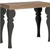 BS COM Consolle allungabile 90x40/196 cm Paxor Small Quercia Natura telaio Antracite