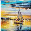 Napolamp Quadro Mosaico di 4 mattonella in Ceramica di cm. 15x15 con Stampa Paesaggio 6 nello Stile Mediterraneo Misura Mosaico cm. 30x30
