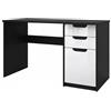 Vladon Logan Desk, scrivania per Ufficio con 2 cassetti e 1 Anta, Nero Opaco/Bianco Lucido (129 x 76 x 60 cm)