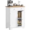 HOMCOM Credenza Soggiorno con 2 Cassetti e Armadietto con Ripiano Regolabile, Madia Soggiorno con Piano di Lavoro in Legno di Caucciù, per Ingresso, Cucina e Sala da Pranzo, Bianco