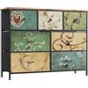 YNYHTER Cassettiera con 7 cassetti, cassettiera e credenze, per camera da letto, cassetti, in legno, con cassetti, stile retrò (7 cassetti, 100 x 30 x 78 cm)