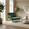 DecHome - Divano Letto 2 Posti Clic-Clac Moderno in Velluto Dimensioni 102x73x81 cm colore Verde