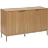5 five simply smart 5five - Credenza Tasso a 3 Ante Effetto Legno Naturale - 2 Ripiani - 4 Scomparti - Chiusura Ammortizzata - Soggiorno