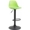 CLP Sgabello Design Kiel In Polipropilene E Similpelle I Sgabello Bar Cucina Imbottito Girevole E Regolabile, Colore:verde, Colore del telaio:nero