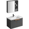 Rea - Aa18 Mario 60cm Set Di Mobili Da Bagno Con Lavabo Grey, Completo Ed Elegante - 47X50X61cm