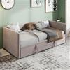 WSOFZMO Divano letto 200 cm di larghezza, divano letto allungabile, letto a scomparsa con divano, Murphy Bed 90/180 x 200 cm, letto imbottito letto singolo allungabile con rete a doghe, letto
