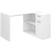Vicco Scrivania angolare Robin, Bianco, 120 x 60 cm, con cassetto estraibile e possibilità di posizionamento variabile