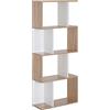 HOMCOM Libreria di Design Scaffale Ufficio Legno Moderna 4 Ripiani 60×24×148cm