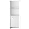 BM 4653 Colonna Multiuso Salvaspazio, Mobile Alto con 1 Anta e 4 Ripiani, MDF Bianco, per Bagno Cucina Soggiorno Ingresso, Arredo Compatto da Terra, 40x30x117cm