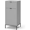 Vicco Mobiletto bagno Eliza, Grigio, 40 x 87 cm con anta e cassetto, per la conservazione in bagno o da abbinare a Eliza