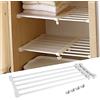 Estink di guardaroba telescopico, organizer per armadio, separatore estensibile, lunghezza 75-120 cm, separatore a strati fai da te per bagno, portata 5 kg