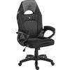 KRAKEN CHAIRS Sedia Gaming Tessuto Traspirante - Poltrona Gaming Ergonomica Con Inserti Mesh, Imbottitura Morbida, Funzione Dondolo E Gaslift, Sedia Ufficio Portata 130 kg, Nero-Grigio