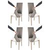 t m c s Tommychairs - Set 4 sedie con cuffia sfoderabile modello Jazz cucina e sala da pranzo, struttura in faggio color cappuccino, seduta e schienale imbottiti e rivestiti con cuffia in tessuto capriolo