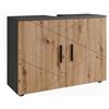 Vicco Mobiletto Irma, Antracite/Rovere dorato, 80 x 59 cm con 2 porte, Spazio aggiuntivo per riporre oggetti direttamente sotto il lavandino