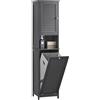 SoBuy Mobile Bagno Colonna Salvaspazio con Portabiancheria Armadietto Alto e Stretto per Ambienti Compatti, Mobiletto con Ripiani, Mobile Multiuso Grigio 40x170x38 cm BZR124-DG