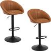 WOLTU Sgabelli da Cucina Set di 2, PU Vintage, Marrone