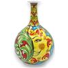 SICILIA BEDDA CAPACI Vaso Ampolla in Ceramica Caltagirone - h 30 cm ca. Decoro Barocco, Coda di Pavone, Sole e ficodindia