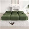 Ligterra Divano modulare a 3 posti in tessuto di corda, divano ad angolo, divano senza braccioli con 3 pouf, divano compresso, senza montaggio e base antiscivolo, liberamente combinabile, 298×178×75cm