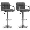 vidaXL 2x Sgabelli da Bar Eleganti Imbottiti con Braccioli Sedie Alte Salotto Angolo Cucina Telaio in Acciaio Cromato Grigio Chiaro in Tessuto